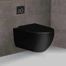 Унитаз подвесной Vincea Evo VT1-34MB безободковый, с сиденьем микролифт, черный матовый