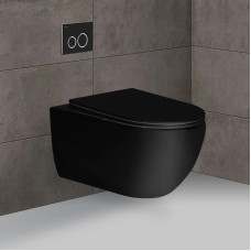 Унитаз подвесной Vincea Evo VT1-34MB безободковый, с сиденьем микролифт, черный матовый