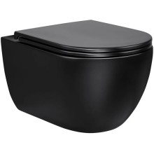Унитаз подвесной Vincea Evo VT1-34MB безободковый, с сиденьем микролифт, черный матовый