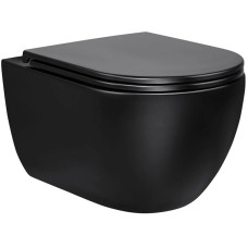Унитаз подвесной Vincea Evo VT1-34MB безободковый, с сиденьем микролифт, черный матовый