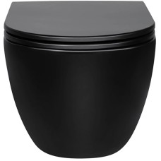 Унитаз подвесной Vincea Evo VT1-34MB безободковый, с сиденьем микролифт, черный матовый