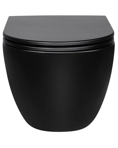 Унитаз подвесной Vincea Evo VT1-34MB безободковый, с сиденьем микролифт, черный матовый