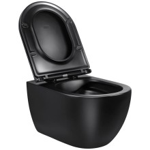 Унитаз подвесной Vincea Evo VT1-34MB безободковый, с сиденьем микролифт, черный матовый