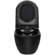 Унитаз подвесной Vincea Evo VT1-34MB безободковый, с сиденьем микролифт, черный матовый