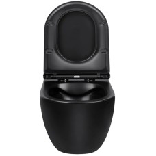 Унитаз подвесной Vincea Evo VT1-34MB безободковый, с сиденьем микролифт, черный матовый