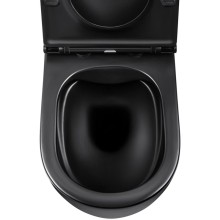 Унитаз подвесной Vincea Evo VT1-34MB безободковый, с сиденьем микролифт, черный матовый