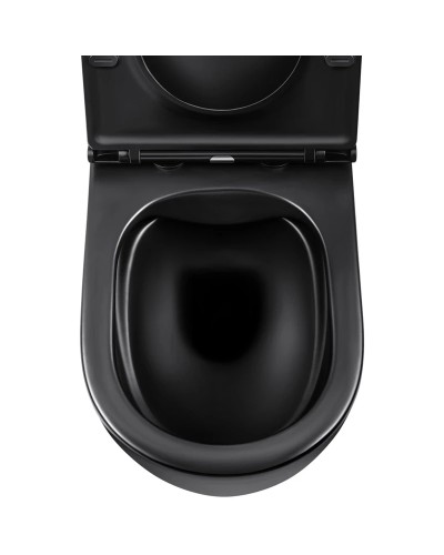 Унитаз подвесной Vincea Evo VT1-34MB безободковый, с сиденьем микролифт, черный матовый