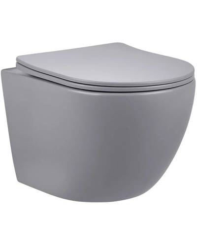 Унитаз подвесной Vincea Globo VT1-14SMG безободковый, с сиденьем микролифт, серый матовый