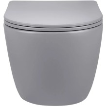 Унитаз подвесной Vincea Globo VT1-14SMG безободковый, с сиденьем микролифт, серый матовый