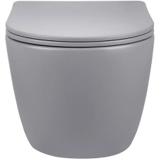 Унитаз подвесной Vincea Globo VT1-14SMG безободковый, с сиденьем микролифт, серый матовый