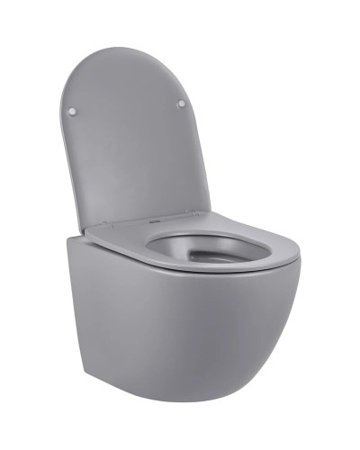 Унитаз подвесной Vincea Globo VT1-14SMG безободковый, с сиденьем микролифт, серый матовый