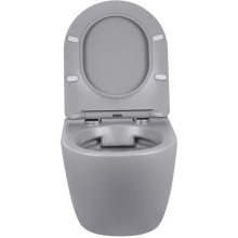 Унитаз подвесной Vincea Globo VT1-14SMG безободковый, с сиденьем микролифт, серый матовый