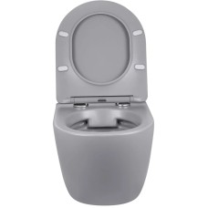Унитаз подвесной Vincea Globo VT1-14SMG безободковый, с сиденьем микролифт, серый матовый
