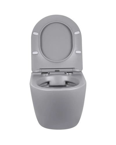 Унитаз подвесной Vincea Globo VT1-14SMG безободковый, с сиденьем микролифт, серый матовый