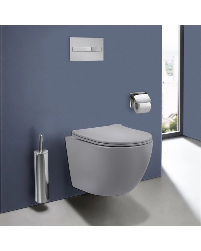 Унитаз подвесной Vincea Globo VT1-14SMG безободковый, с сиденьем микролифт, серый матовый