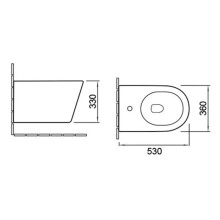 Подвесное биде Vincea Piatti VB1-11G1B