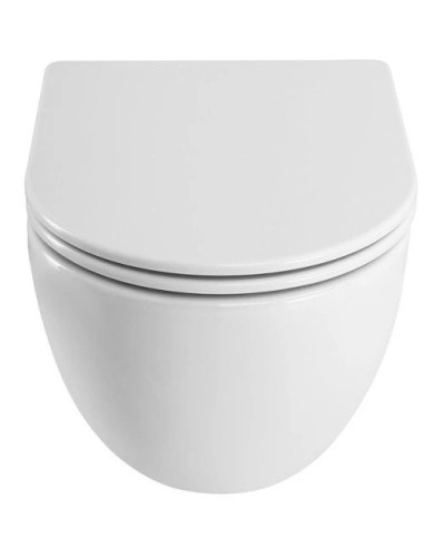 Подвесной безободковый унитаз с сиденьем микролифт Cezares Eco CZR-526-TH-R/2040SC