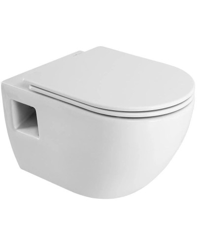 Подвесной безободковый унитаз с сиденьем микролифт Cezares Eco CZR-526-TH-R/2040SC