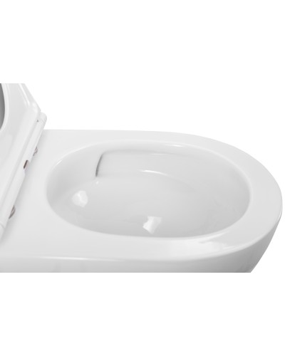 Унитаз подвесной безободковый смыв TORNADO с сиденьем BelBagno SFERA-TOR BB046CH-TOR/BB870SC