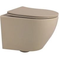 Подвесной безободковый унитаз с сиденьем микролифт Abber Bequem AC1100MBB