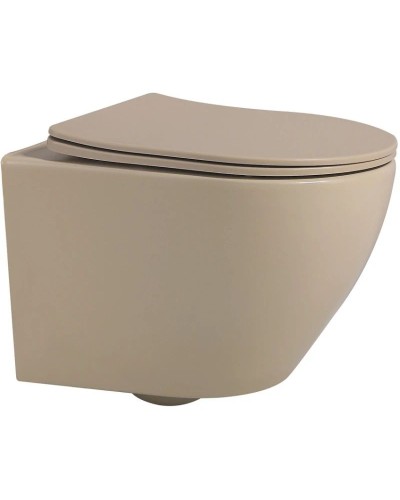 Подвесной безободковый унитаз с сиденьем микролифт Abber Bequem AC1100MBB