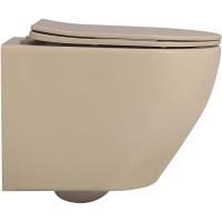 Подвесной безободковый унитаз с сиденьем микролифт Abber Bequem AC1100MBB