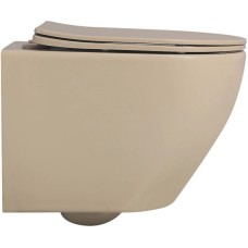 Подвесной безободковый унитаз с сиденьем микролифт Abber Bequem AC1100MBB