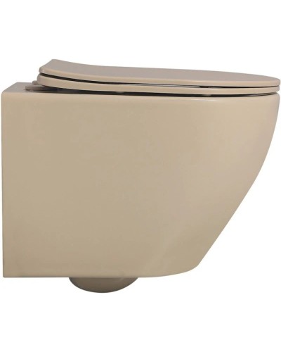 Подвесной безободковый унитаз с сиденьем микролифт Abber Bequem AC1100MBB