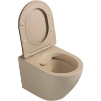 Подвесной безободковый унитаз с сиденьем микролифт Abber Bequem AC1100MBB