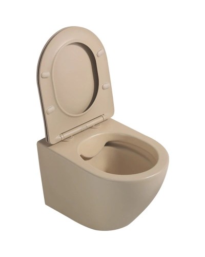 Подвесной безободковый унитаз с сиденьем микролифт Abber Bequem AC1100MBB