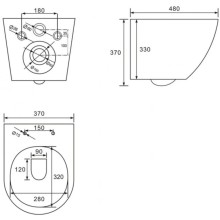 Подвесной безободковый унитаз с сиденьем микролифт Abber Bequem AC1100MBB