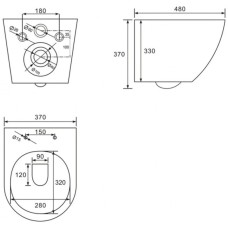 Подвесной безободковый унитаз с сиденьем микролифт Abber Bequem AC1100MBB