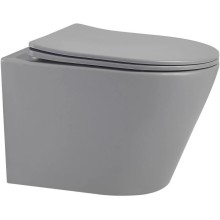 Подвесной безободковый унитаз с сиденьем микролифт Abber Bequem AC1102MG