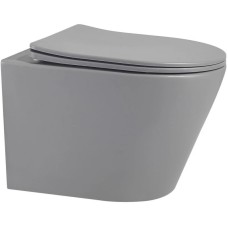 Подвесной безободковый унитаз с сиденьем микролифт Abber Bequem AC1102MG