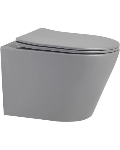 Подвесной безободковый унитаз с сиденьем микролифт Abber Bequem AC1102MG