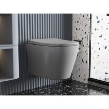 Подвесной безободковый унитаз с сиденьем микролифт Abber Bequem AC1102MG