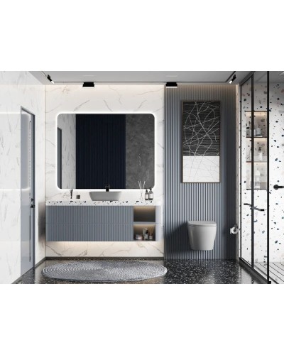 Подвесной безободковый унитаз с сиденьем микролифт Abber Bequem AC1102MG