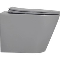 Подвесной безободковый унитаз с сиденьем микролифт Abber Bequem AC1102MG