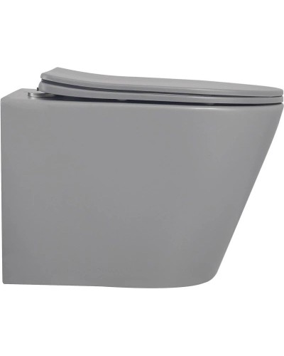 Подвесной безободковый унитаз с сиденьем микролифт Abber Bequem AC1102MG