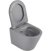 Подвесной безободковый унитаз с сиденьем микролифт Abber Bequem AC1102MG