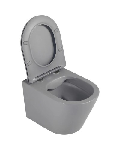 Подвесной безободковый унитаз с сиденьем микролифт Abber Bequem AC1102MG
