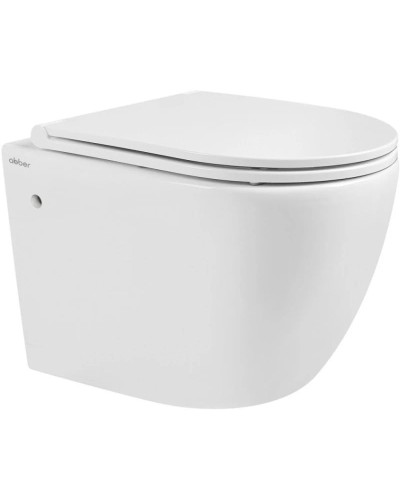 Подвесной безободковый унитаз с сиденьем микролифт Abber Bequem AC1103