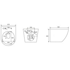 Подвесной безободковый унитаз с сиденьем микролифт Abber Bequem AC1103