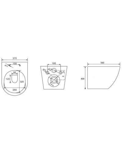 Подвесной безободковый унитаз с сиденьем микролифт Abber Bequem AC1103
