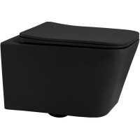 Подвесной безободковый унитаз с сиденьем микролифт Abber Rechteck AC1201MB