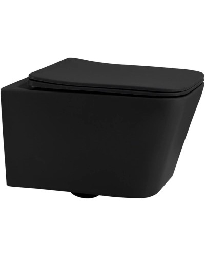 Подвесной безободковый унитаз с сиденьем микролифт Abber Rechteck AC1201MB