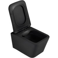 Подвесной безободковый унитаз с сиденьем микролифт Abber Rechteck AC1201MB