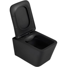 Подвесной безободковый унитаз с сиденьем микролифт Abber Rechteck AC1201MB