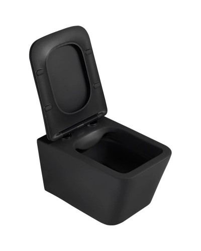 Подвесной безободковый унитаз с сиденьем микролифт Abber Rechteck AC1201MB