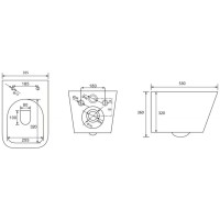 Подвесной безободковый унитаз с сиденьем микролифт Abber Rechteck AC1201MB